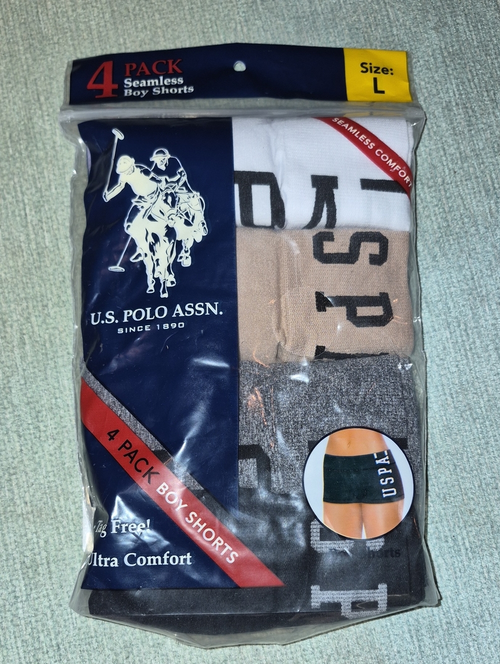 U.S. Polo Assn. 4-Pack Boxer Briefs in Black, White, Tan, Gray
